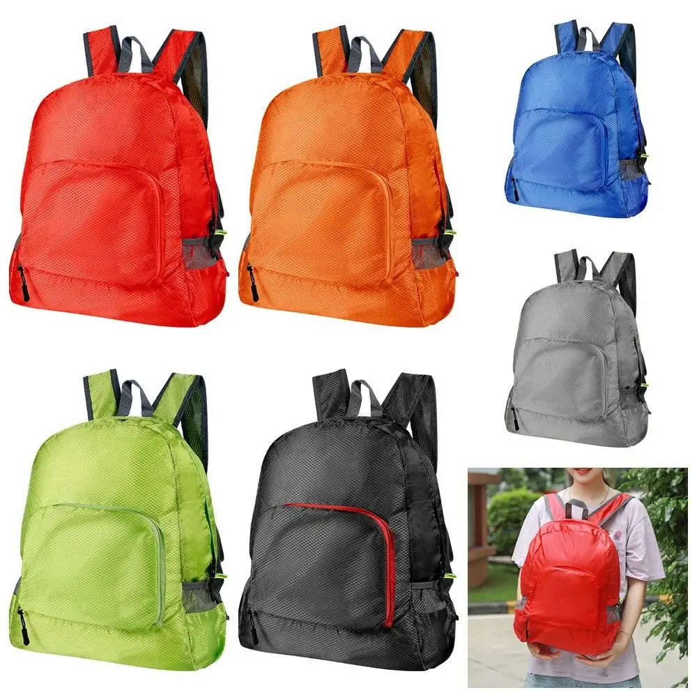 Large Capacity Foldable Ultralight Backpack Zipper Polyester Outdoor Sports Daypack Travel Bag Lightweight Sports Knapsack Men