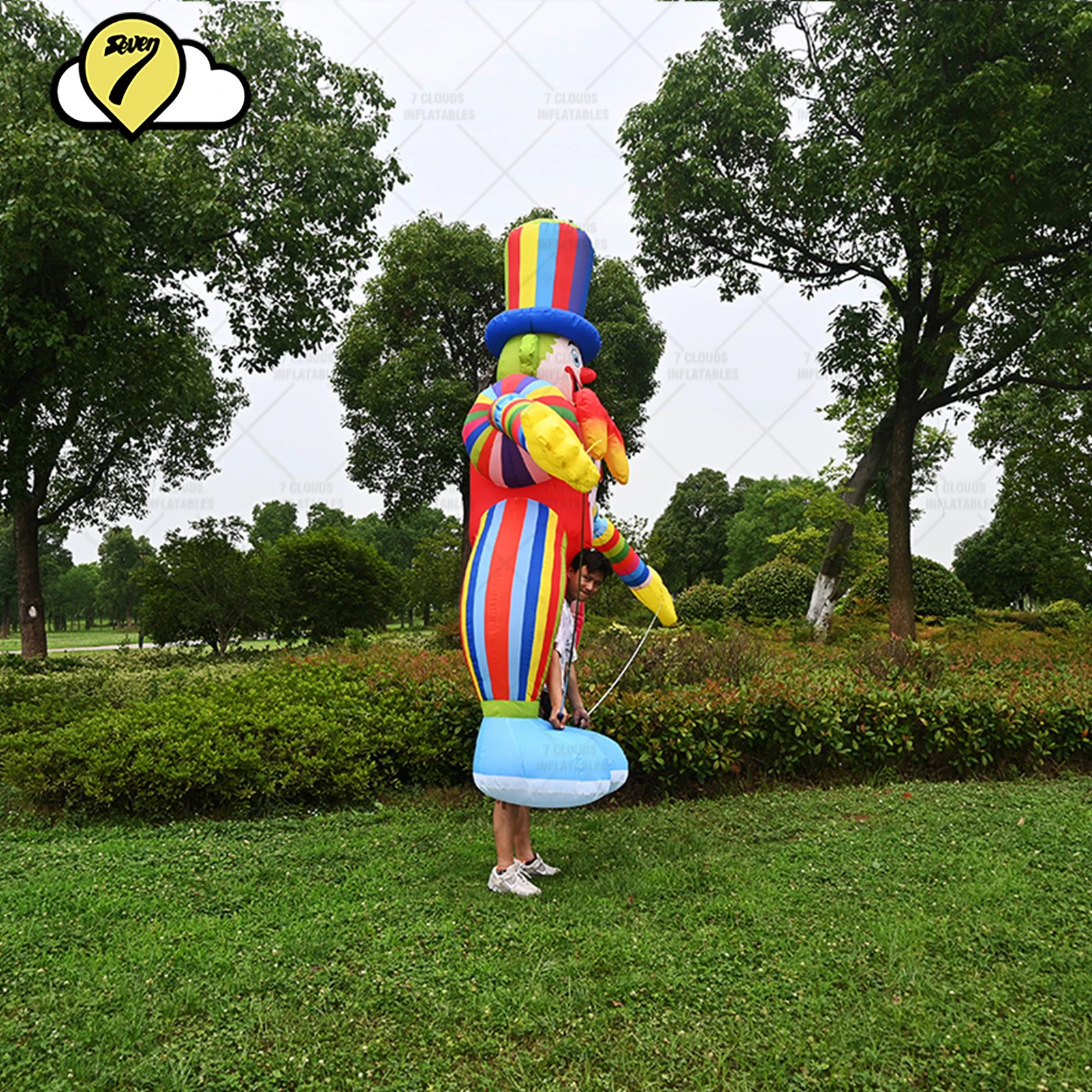 3.5M  Large Cartoon Clown Costume Walking Dancer Inflatable  Air Model Outdoor Indoor  for Props Birthday  Festival  Supermarket