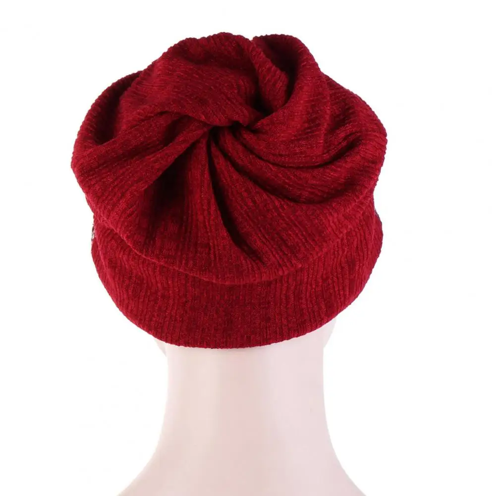 Hijab musulmán de lentejuelas, gorro de punto de ala ancha, Top vacío informal, pañuelo elástico para la cabeza, accesorios para el cabello musulmán