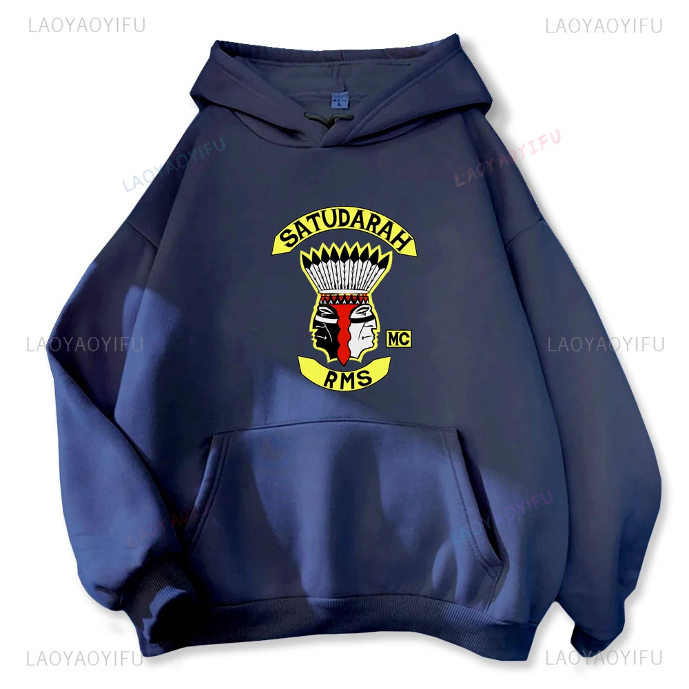 2024 Street Fashion Adult Cool Printed Hoodie Satudarah Mc World Maluku Motorcycle Long Sleeve Crewneck Hoodie