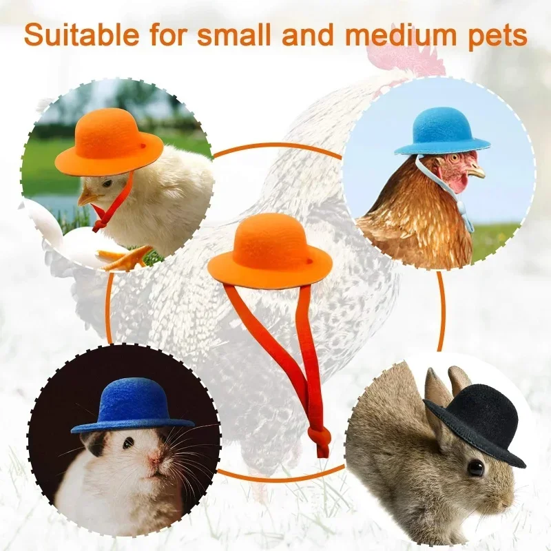 Chicken Hat for Hens Tiny Pets Funny Chicken Accessories Hen Top Hat for Rooster Duck Parrot Hamster Poultry Stylish Show Costum