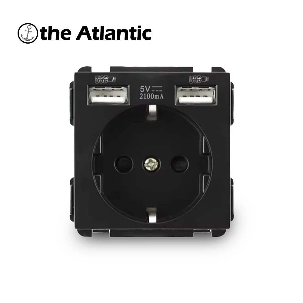 S Series - Wall Power Internet Socket USB Wall Socket Iight Switch Accessories DIY Free Combination Black Module Plastic Frame