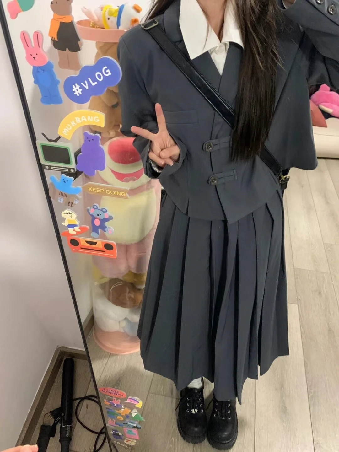 

Sweet And Cool School Uniform Skirt Suit Korean Style Long Sleeve Spring Collection for High School And College Students