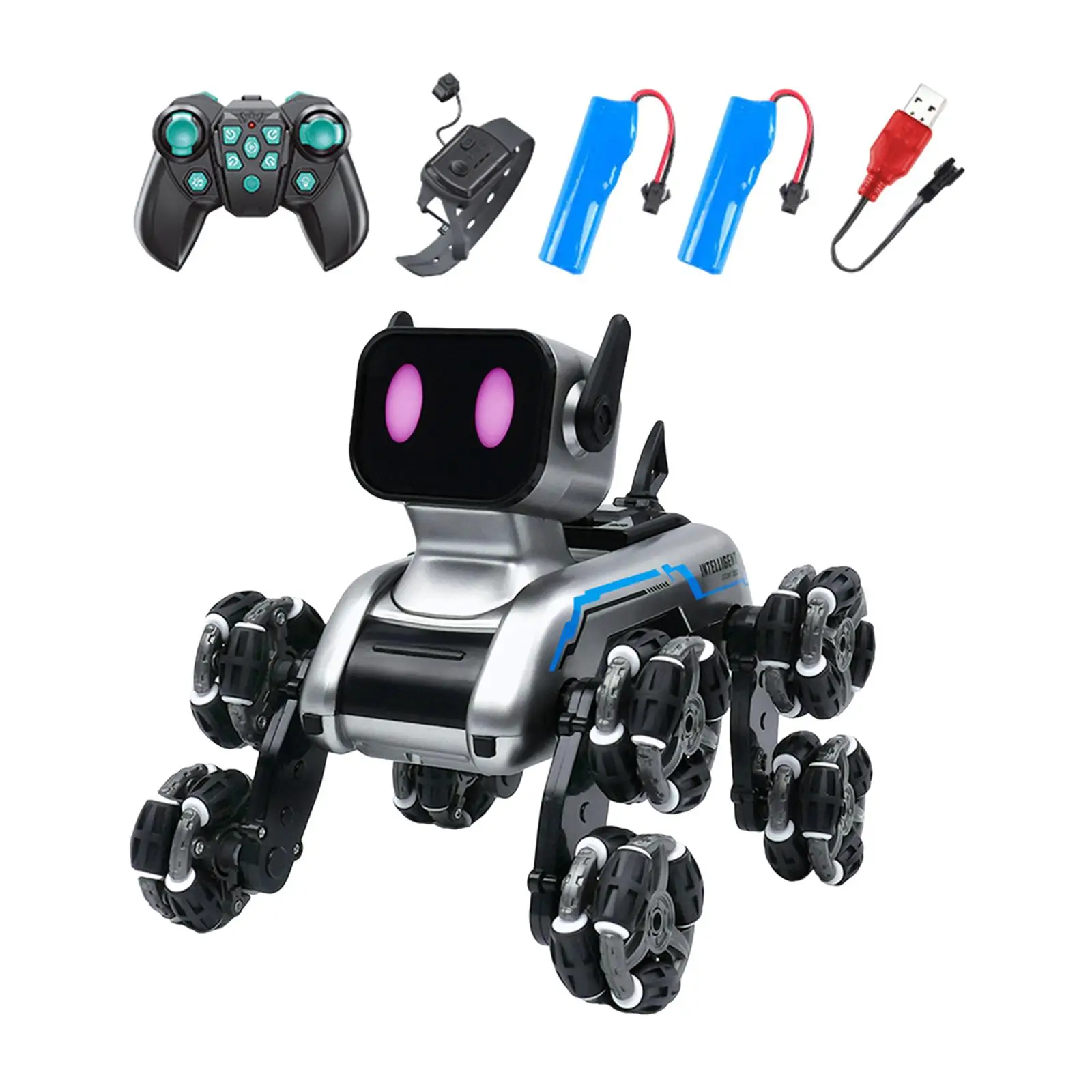Intelligenter Roboterhund, Stunting-Hundespielzeug, ferngesteuertes Roboter-Hundespielzeug für Kinder ab 6 Jahren