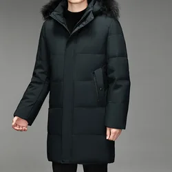 Long Section Dad Wear Down Jacket Winter Warm Jacket Korean Thickened Down Jacket Outside Wear Men Clothing