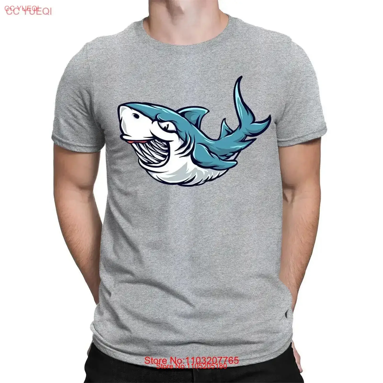 

Футболка Blue Shark Ocean Wildlife Animal Lover, винтажная стираная универсальная уличная одежда, повседневная мягкая дышащая мужская футболка