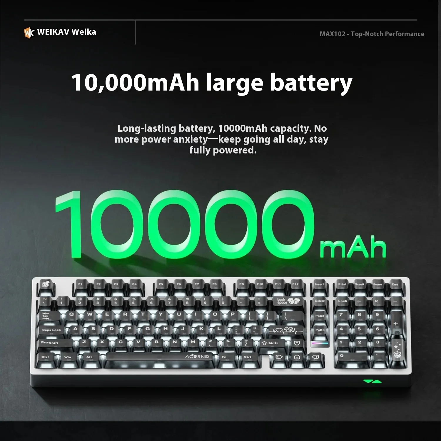 WEIKAV MAX102 기계식 키보드 키트 무선 블루투스 알루미늄 게이밍 맞춤형 101키 키트 QMK RGB 10000mAh 배터리 포함 PC용
