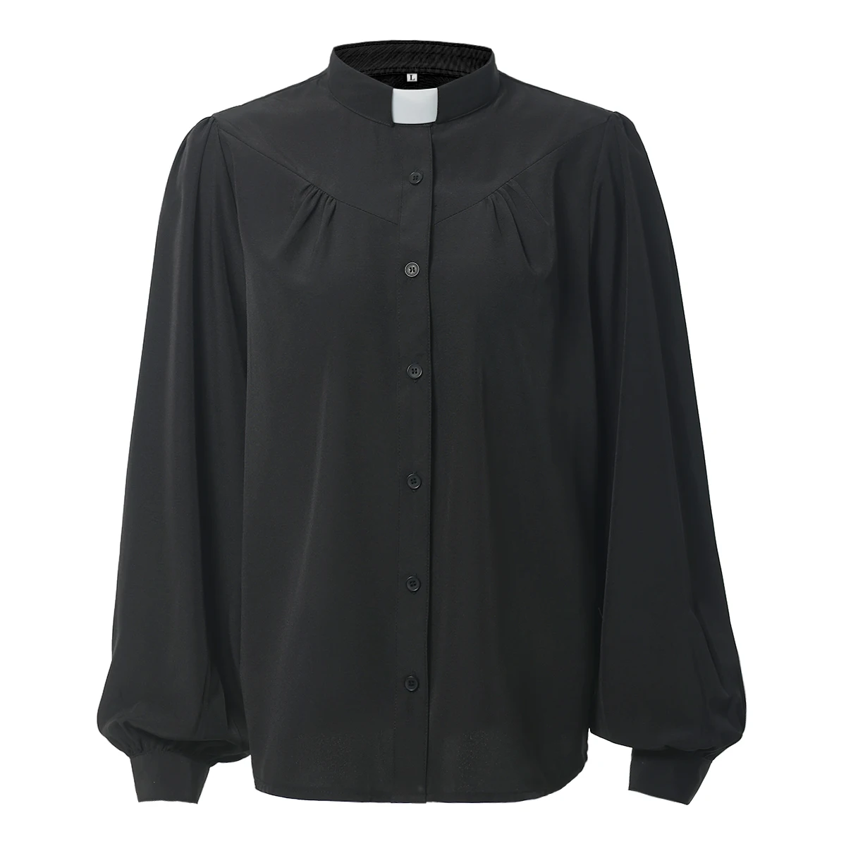 Tab Kragen Klerus Shirt Frauen Langarm Kirche Priester Uniform Tops Bluse