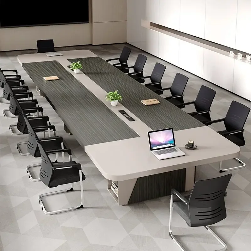 CX light luxury high sense large conference room long reception negotiation table and chair combination