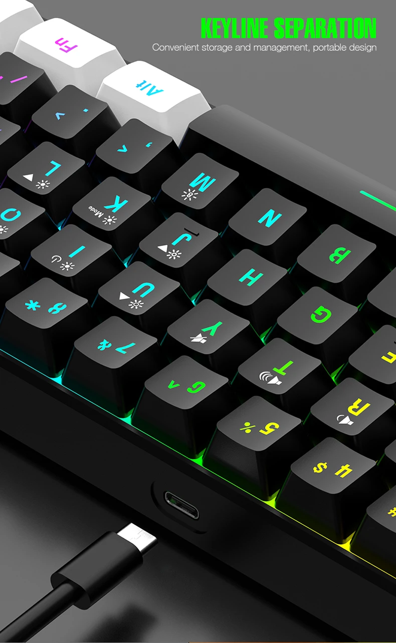 60% Compact Wired RGB Keyboard product photo