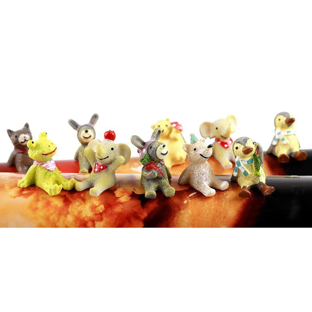 

20pcs Small Animal Figurines Assorted Miniature Resin Ornament For Moss Micro Landscape Bonsai Fairy Garden Decor Craft Garden