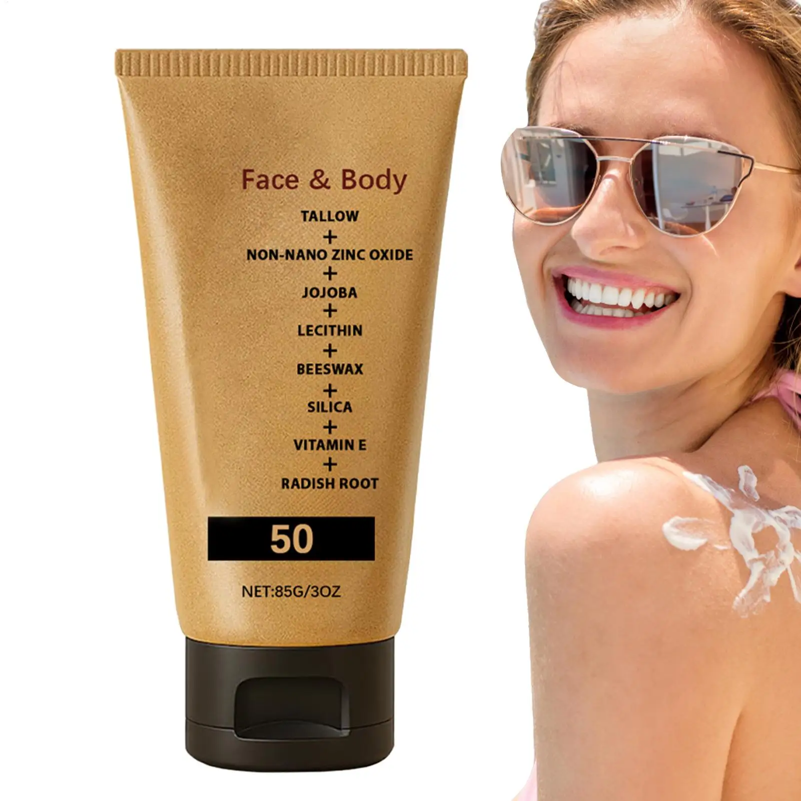 Sunscreen Tallow Sunscreen Lotion SPF 50 Sun Cream Beef Tallow Non Greasy Broad Spectrum Sunblock Cream Skin Sun Protection