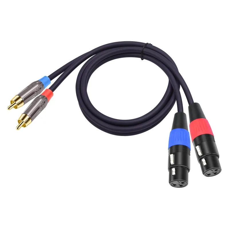 

1/2/3M Gold Plated Head 2RCA Revolution 2 XLR Female Mixing Console Power Amplifier Lotus Head To XLR Audio Cable