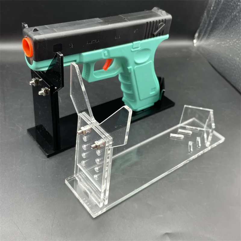 

Toy Clear Acrylic Hand Gun Display Stand Pistol Rack Holder For 5 Gears Adjustable Short Toy Gun Model Showing Rack