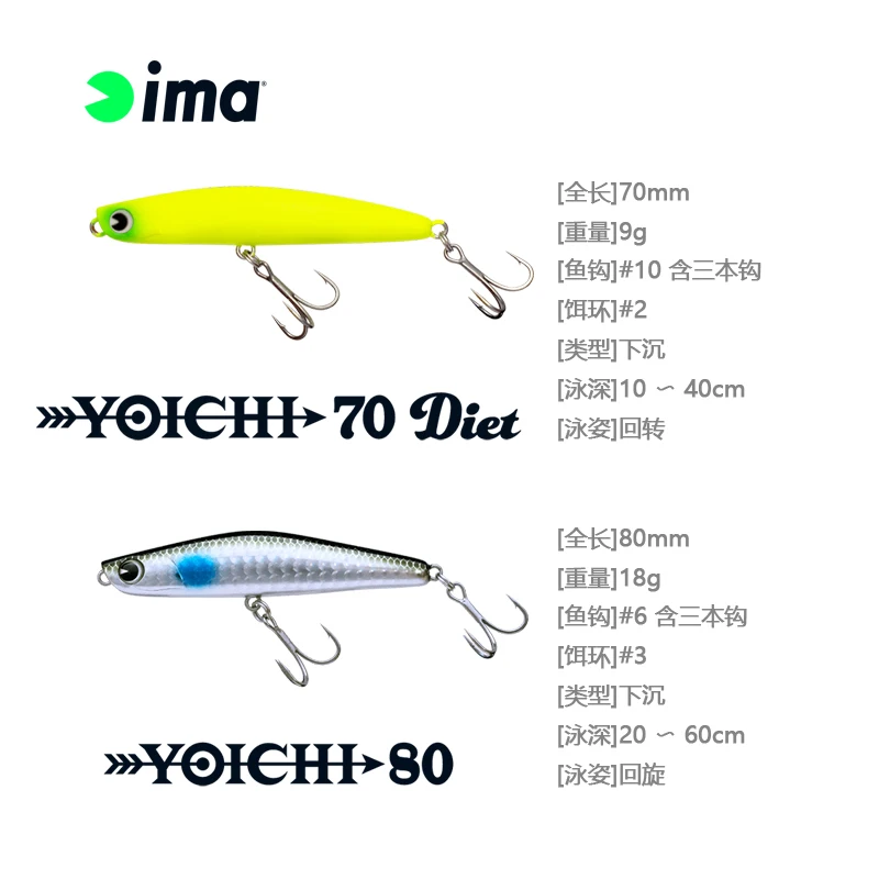 

IMA Yoichi 70 80 Series 9g/18g Sunken Roundabout Lure Fishing Bass, Imported From Japan