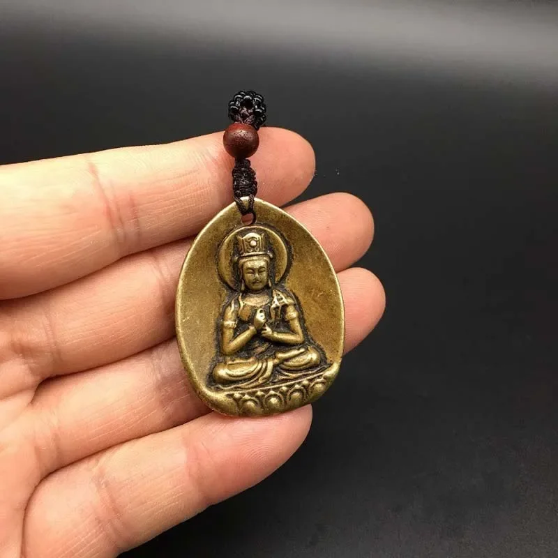 Collectable Chinese Brass Carved Samantabhadra Guan Yin Kwan-yin Bodhisattva Exquisite Small Statues