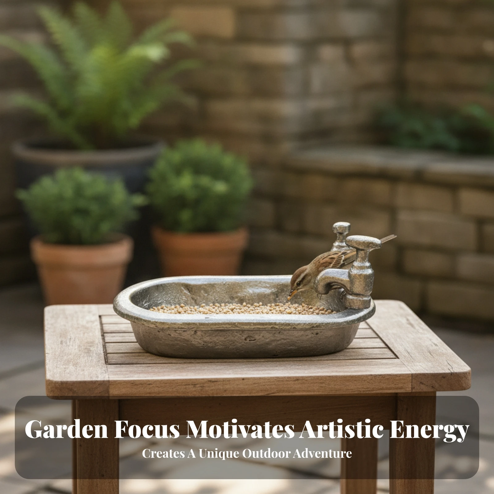 Bathtub-Shaped Bird Bath Double Use Resin Bird Bath Feeder Outdoor Decor Antique Style Easy to Clean
