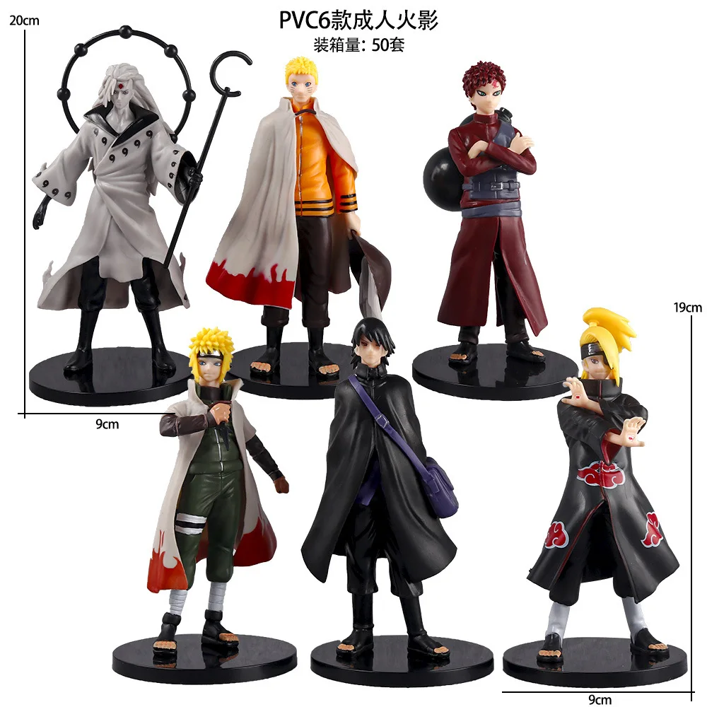 6 teile/satz Neue Naruto Anime Figur Shippuden Modell Uchiha Itachi Sasuke Schmerzen Kakashi Action Figure Puppen Dekorationen PVC Spielzeug Geschenk