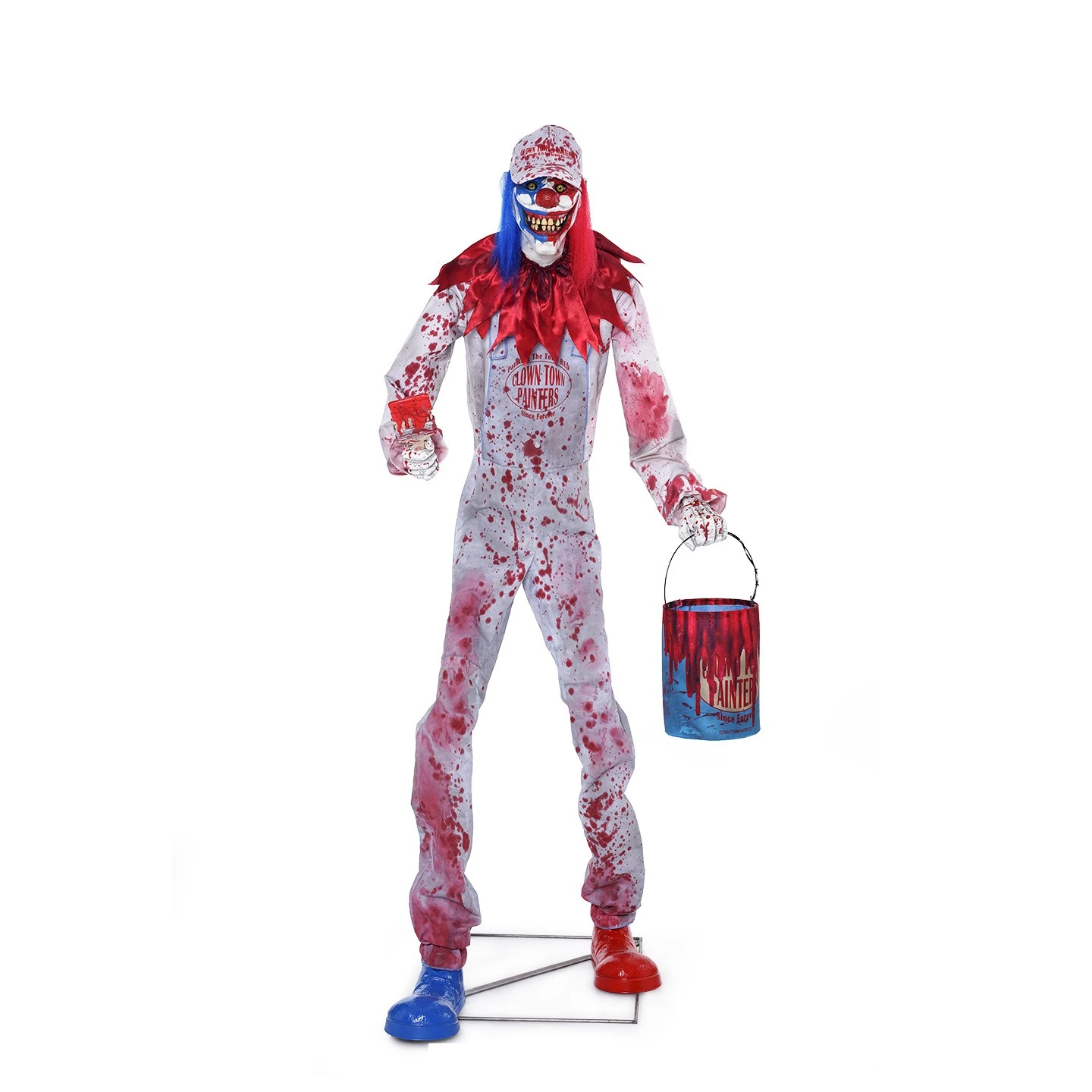 Halloween Paint Bucket Clown – Motion Sensor Prop Decoration for Haunted House Scene Setup