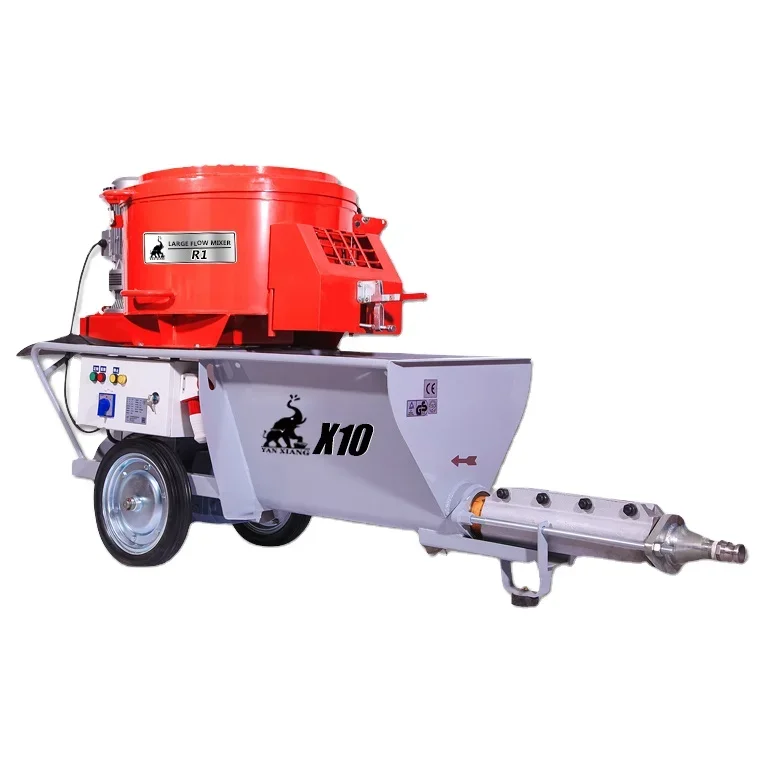 X10 High Quality  Mortar Spray Machine Wall Plastering Machine With Mixer