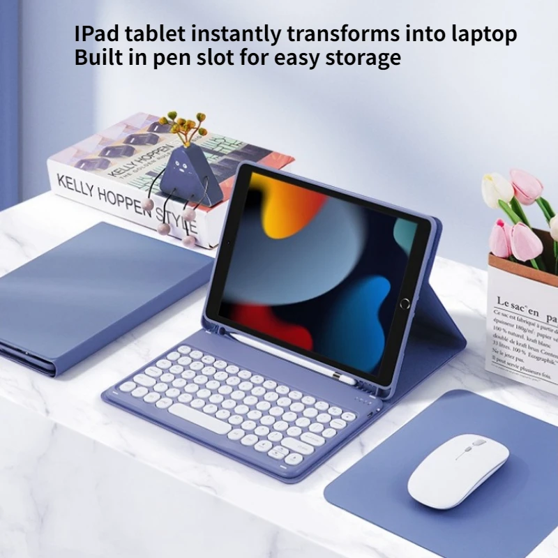 

Беспроводная Bluetooth-клавиатура и мышь, беспроводная зарядка, подходящая для магнитной клавиатуры iPad, универсального планшетного телефона.