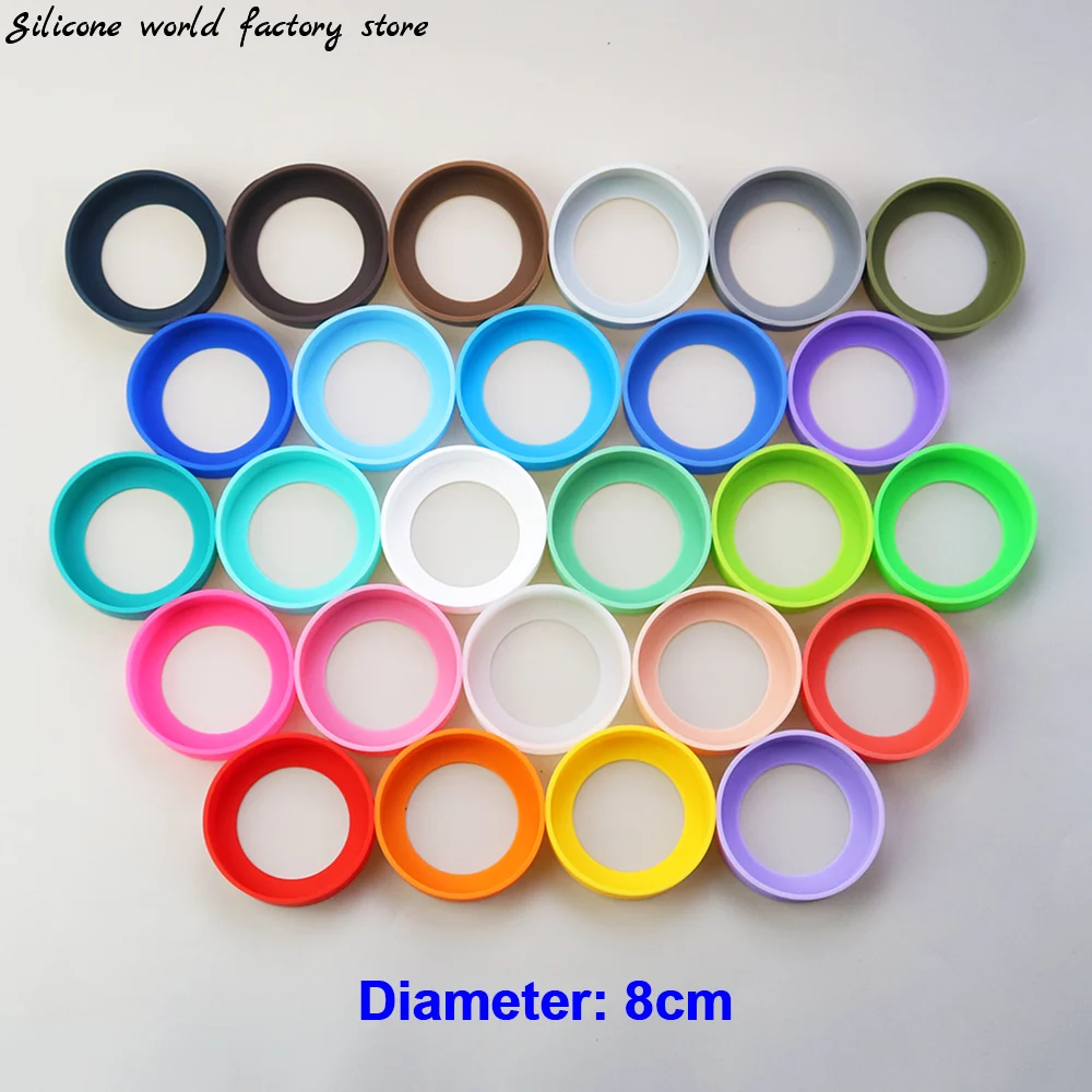 28 Colors 8.0CM Silicone Cup Bottom Protective Cover Cup Holder 80MM Thermos Cup Base Protective Case  Cup Bottom Cover