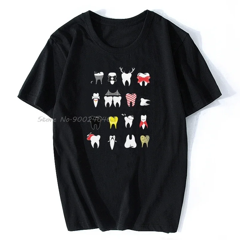 Funny Tooth Dentist T Shirt Men Cotton Fashion Teeth Health Care T-shirt O-neck Short Sleeve Dental Hygienist Tee Clothing Gift