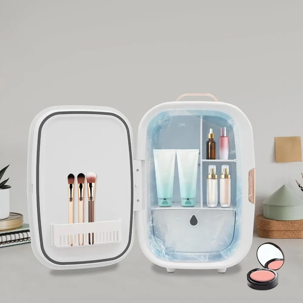 ثلاجة للعناية بالبشرة، ثلاجة صغيرة للمكياج سعة 12 لتر لغرفة النوم، مبرد محمول وثلاجة صغيرة مدمجة لمستحضرات التجميل والمشروبات،