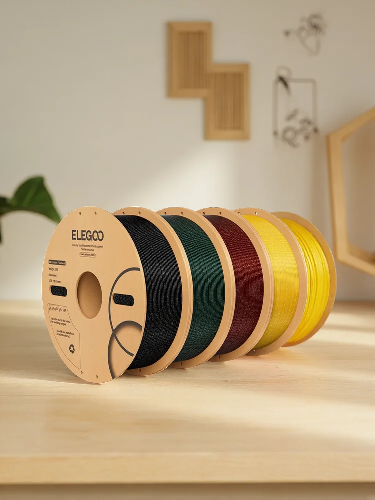 ELEGOO Sparkle PLA Filament 1,75mm, Glitzerndes 3D-Drucker-Filament, Maßgenauigkeit +/- 0,02mm, Sparkle Schwarz, Gold