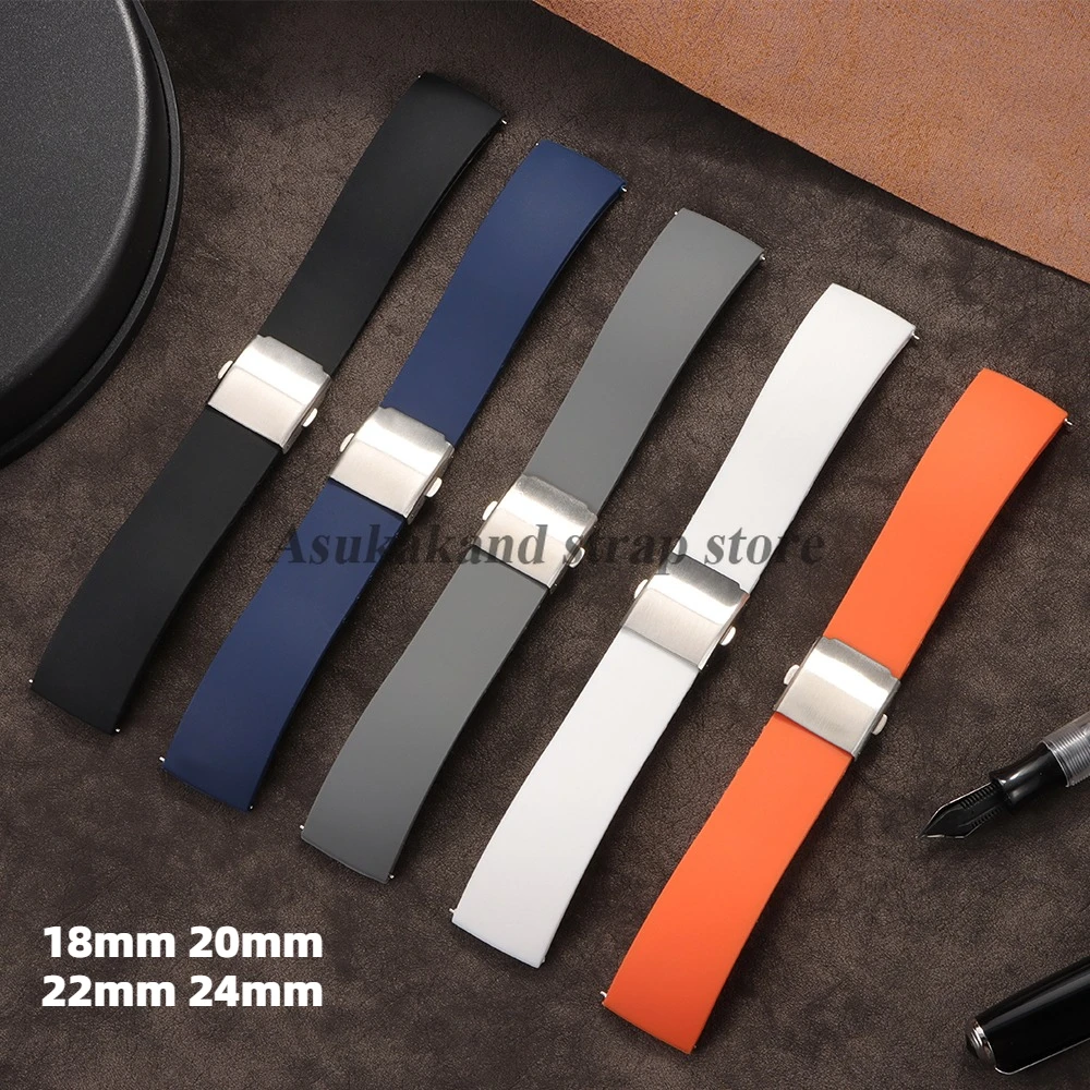 18mm 20mm 22mm 24mm quick release Rubber Watch Strap for Omega for Seiko For Panerai Men Watch Band Waterproofing Soft Strap