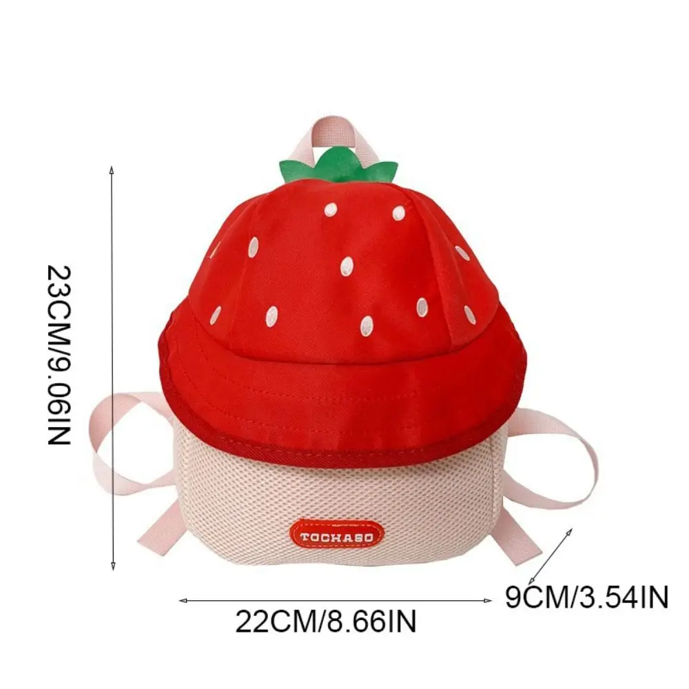Storage Bag Strawberry Children Backpack Fruit Large Capacity Cartoon Daypack Cloth Double Shoulders Students School Bag Kids