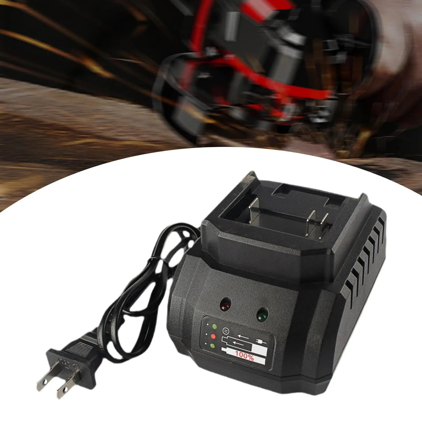 21V Battery Charger Power Tool Accessory Portable Safe Fast Charging Station Electric Power Tools Charger , US Plug