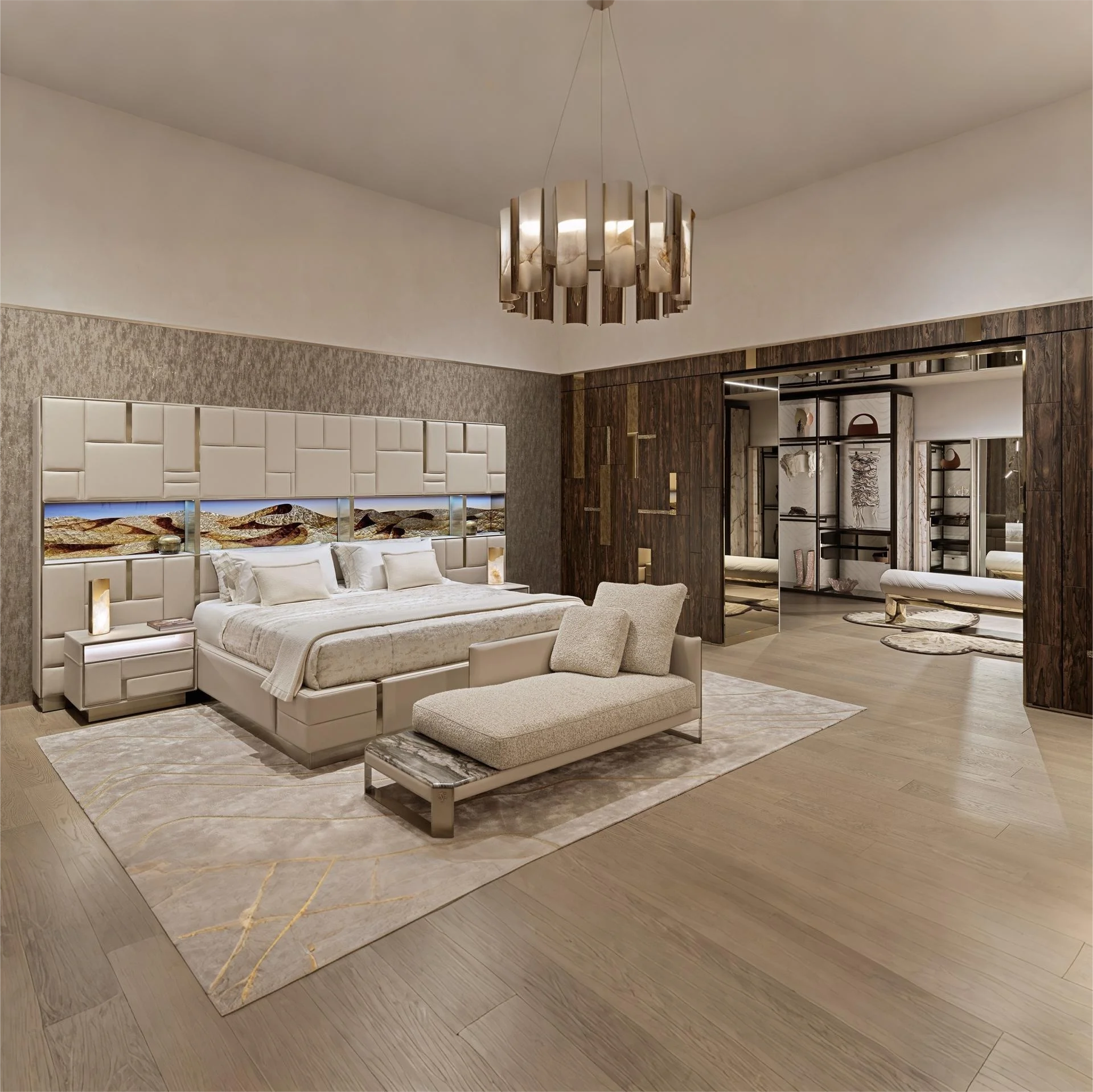 Italian Luxury King Size Bedroom Furniture Set Luxury king Size Bed Frame Modern Luxury Leather Bed with King Headboard