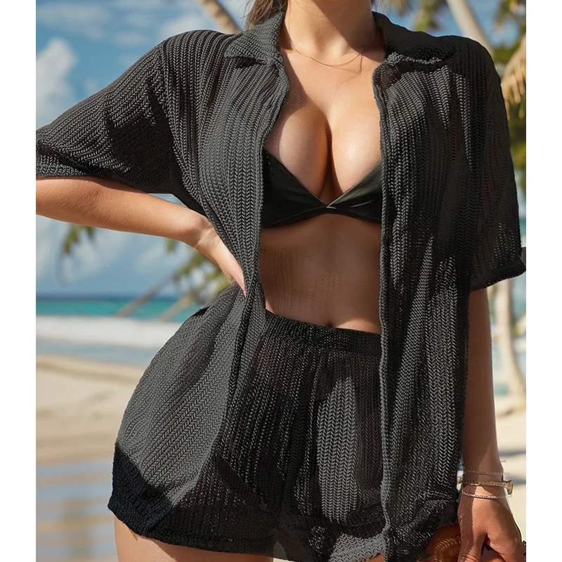 

Пляжное бикини, Модный женский комплект с шортами, пляжный повседневный комплект