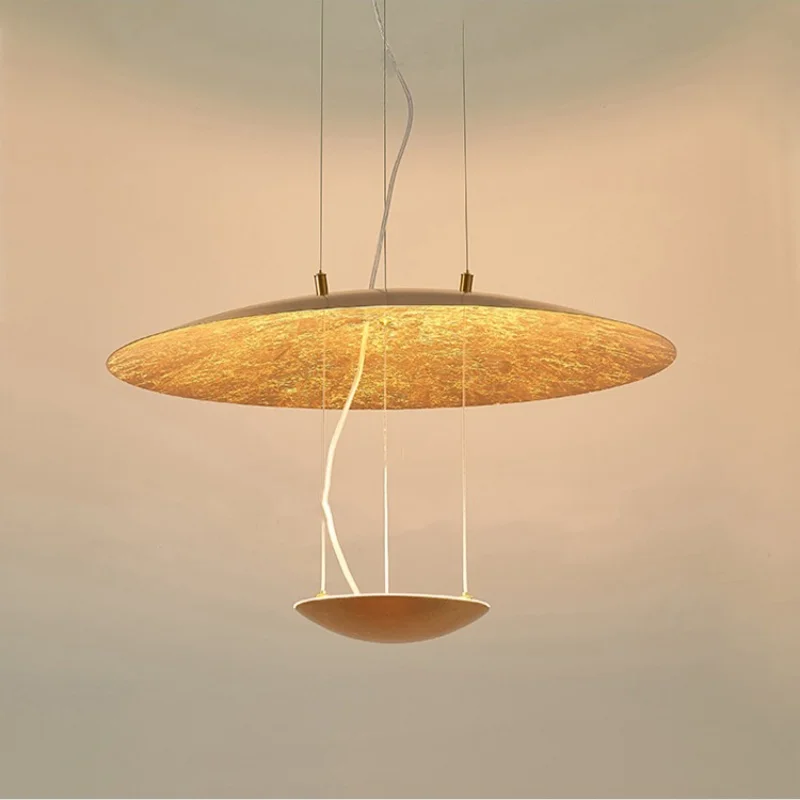 

Italian light luxury restaurant hanging line light new minimalist personalized creative golden foil pendant light