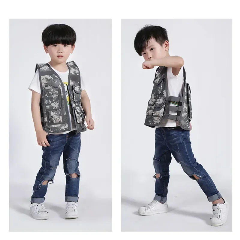 Hunting Children Tactical Combat Camouflage Clothing Vest Army Kids Adults Uniforms For Forces Military Cosplay Jungle Costumes