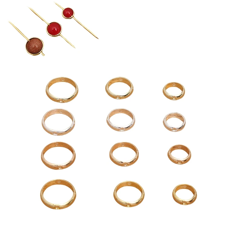 BoYuTe (500 Pieces/Lot) Cross 6-8-10mm Bead Ring Connectors Alloy Material Handmade Diy Jewelry Accessories and Components