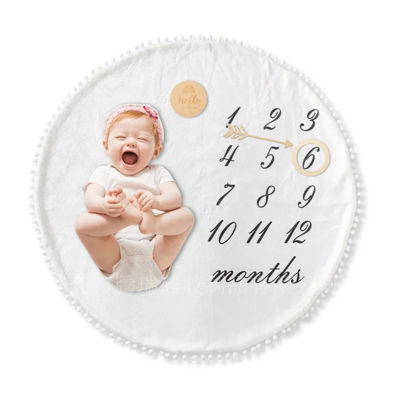 Baby milestone blanket baby month photo creative double-sided background cloth newborn photography blanket props