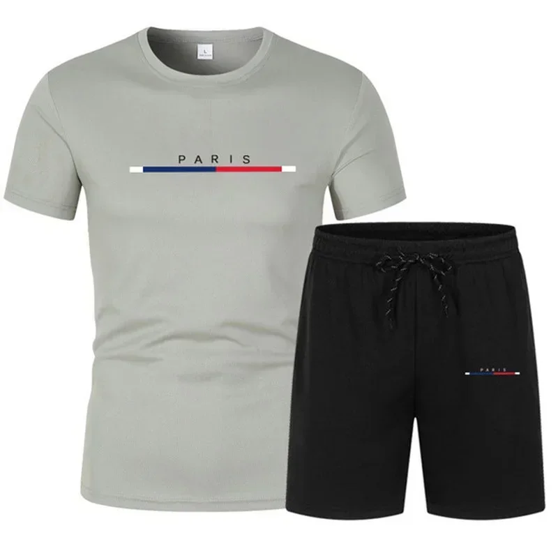 

Fashion Two Piece Sets Sportswear Quick Drying T-shirt Shorts Sets Men's Clothing Tracksuits Sets Men Breathable Clothes Workout