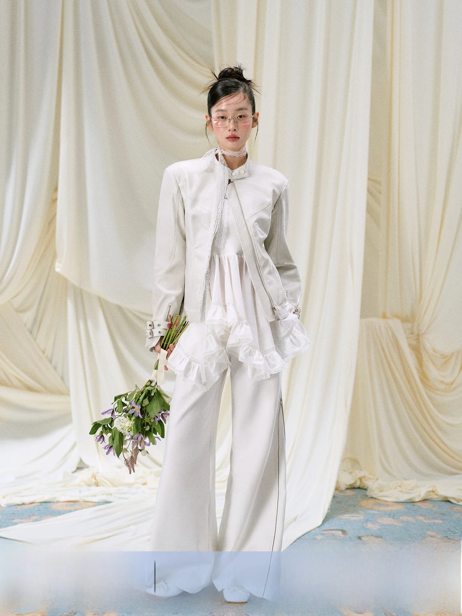 

LaluneDuCiel Ретро воротник-стойка из искусственной кожи Джет женский весенний сезон дизайн Sensation Spicy Girl мотоциклетное пальто