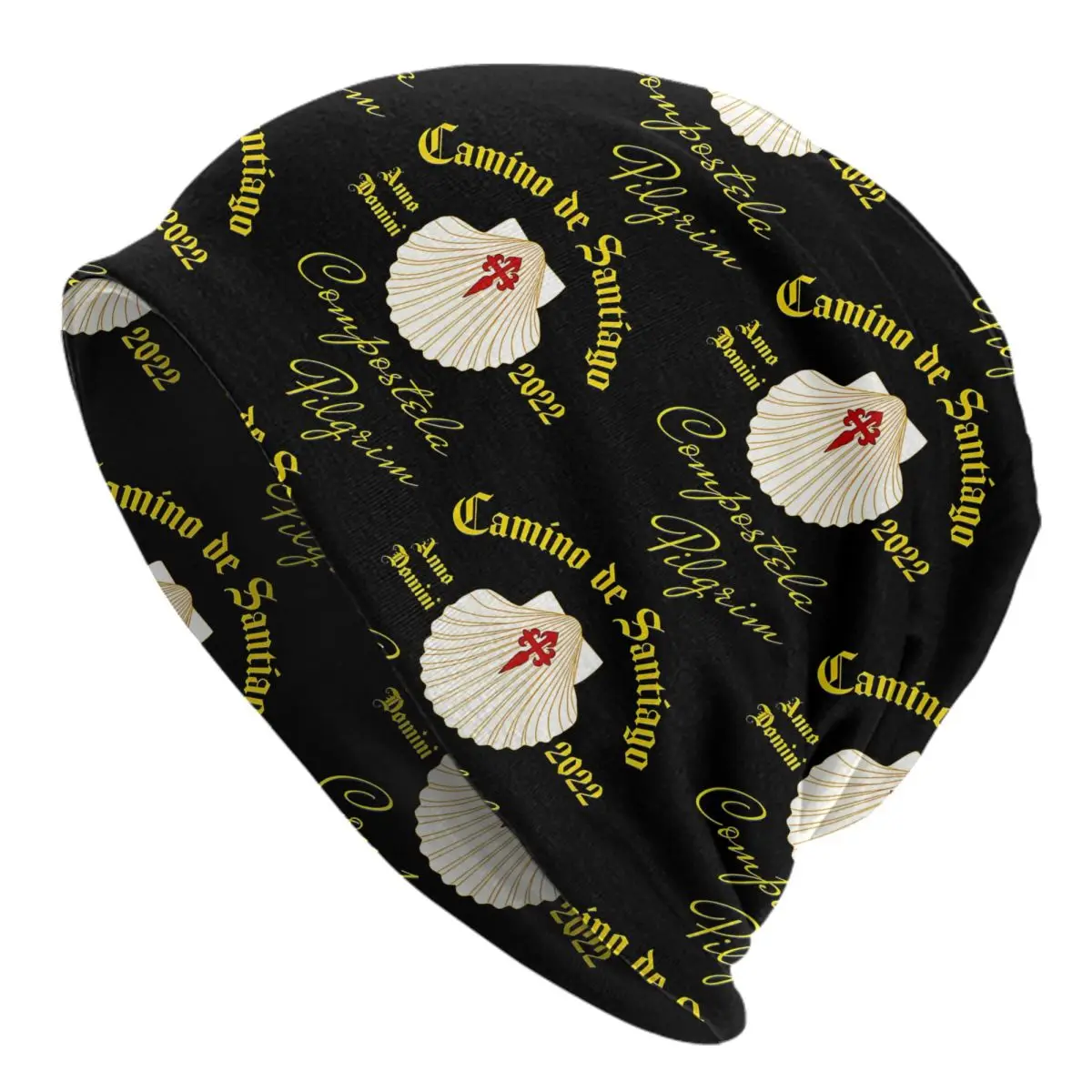 Custom Camino De Santiago 2016 Anno Domini 2016 Scallop Shell Bonnet Hat Knit Hats Hip Hop Unisex Cross Warm Winter Beanies Cap