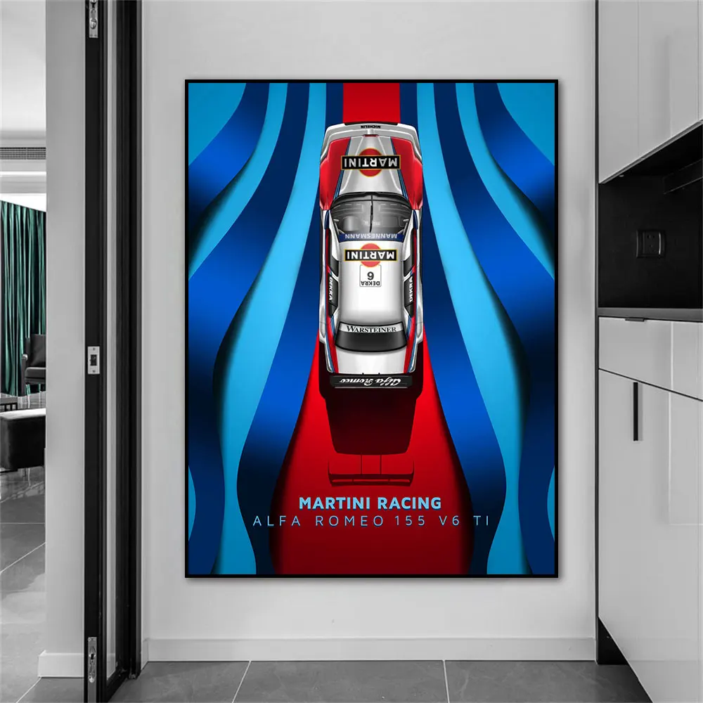 

Martini Racing 155 V6 Ti DTM Car Poster Print Canvas Painting Vintage Sport Car Home Decor Wall Art Picture For Living Room