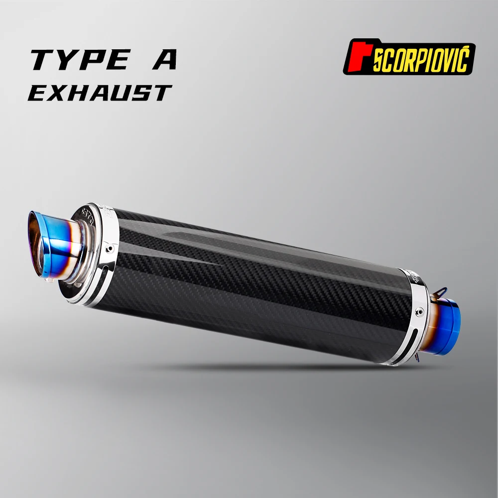 36-51mm STB Universal Motorcycle Exhaust Pipe Muffler carbon fiber Escape Moto for RC390 Z800 GSXR750 TMAX530 XMAX300 250 CBR50