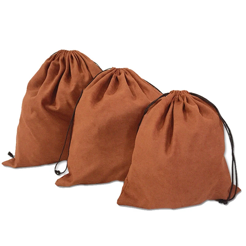 3pcs Suede Storage Bag Drawstring Dust-Proof Pouch Shoes Garment Toys Organizer Bag Scratch-proof Protective Storage 29/39/48cm