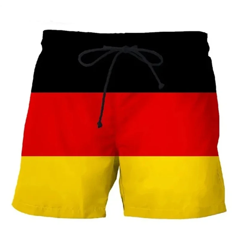 Germany USA UK Flag Beach Shorts Men\'s Print Board Shorts Swimsuit 2024 Summer Hawaii Swim Trunks Oversized Cool Kids Ice Shorts