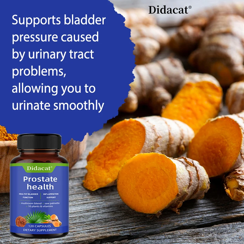 

Prostate Health Supplement with Saw Palmetto,Natural Support for Men’s Wellness Bladder Health,30/60/120 Capsules