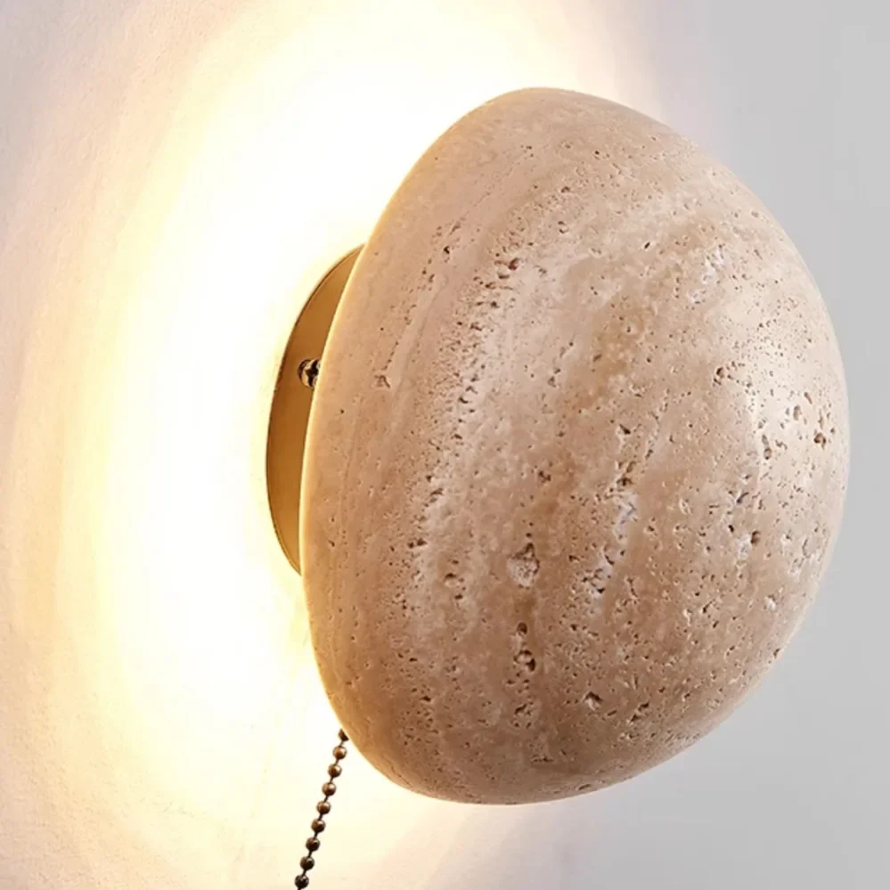 

Wall Lamp Yellow Cave Stone Light Nordic Bedroom Bedside Atmosphere Lighting Fixture Home Room Decor Lights 90V-260V Cream