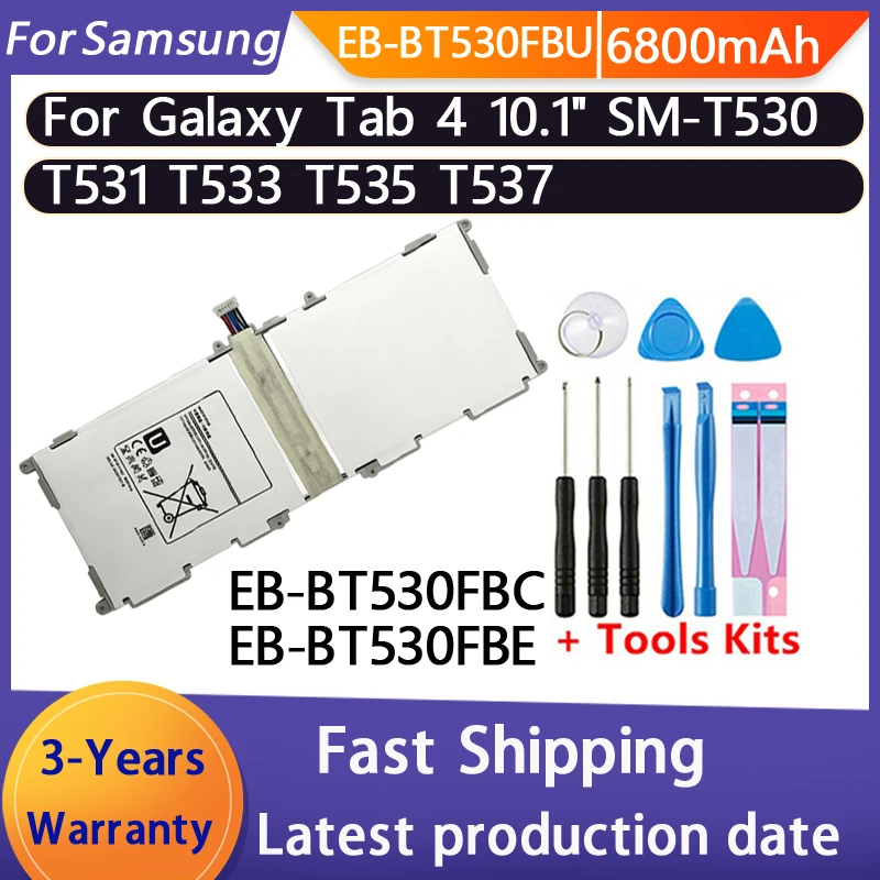 NEW 6800mAh EB-BT530FBC EB-BT530FBE Battery For Samsung Galaxy Tab 4 10.1 SM-T530 T533 T531 T535 T537 EB-BT530FBU Tablet Battery