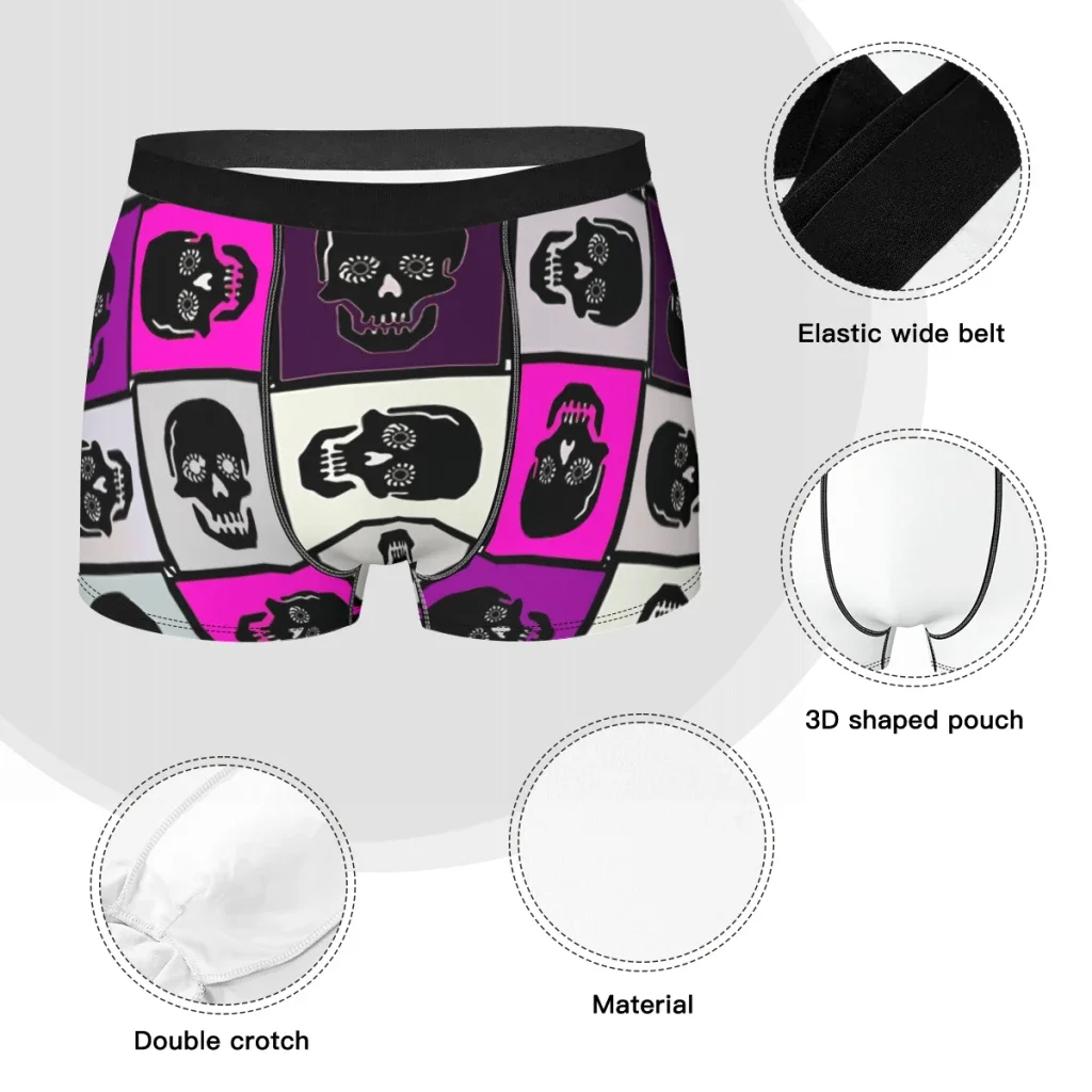 Schädelzug leuchtend pink Schädel Cartoon Muster Schädel Stil Unterhose Baumwolle Höschen männliche Unterwäsche Shorts Boxershorts