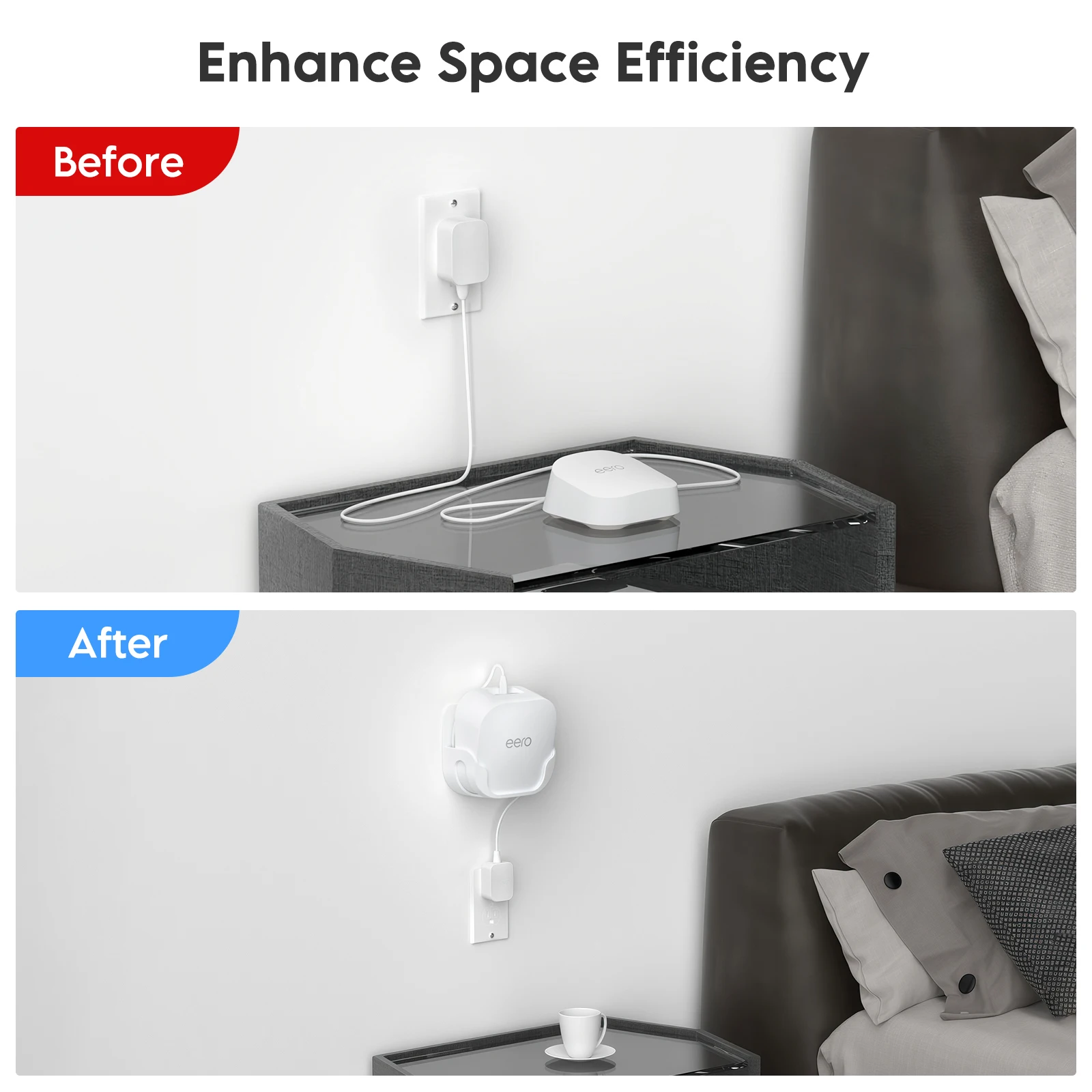 EDUP HY-WT1218 1 STKS Eero 7 Wi-Fi 7 Wandmontagebeugel Op maat gemaakt voor Eero7-systemen Precisie-engineered Veilige grip Eenvoudige installatie